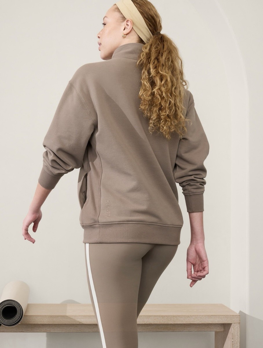 Athleta Forever Fleece 1/4 Zip Sweatshirt Size ST Small Tall
