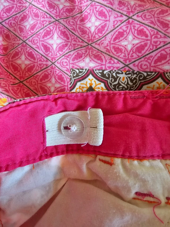 ROUTE 66 Girls Youth Pink Orange Patchwork Adjustable Shorts ~ Size 12 - Image 4 of 4