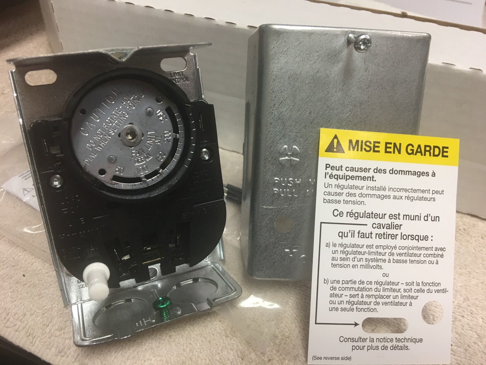 Honeywell, Combination Fan & Limit Control, 8