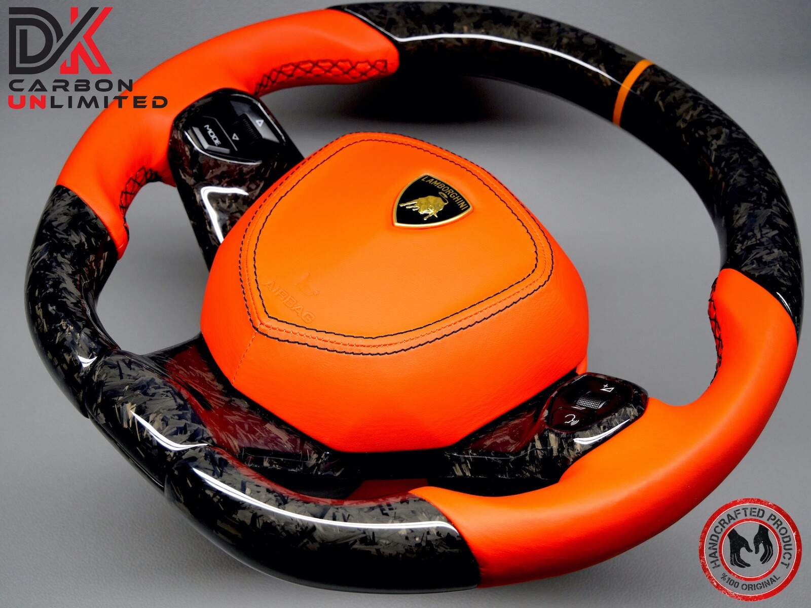 Lamborghini Aventador LP700 LP740 Arancio Dryope Forged Carbon Steering Wheel v2
