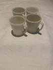 Vtg Fire King Anchor Hocking Ivory White D Handle Mugs Set Of 4