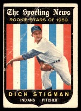1959 Topps Baseball #142 Dick Stigman PR (Filler) *RC5