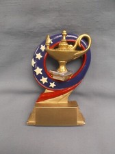 lamp of knowledge blue star color glossy trophy resin award RFB-21241