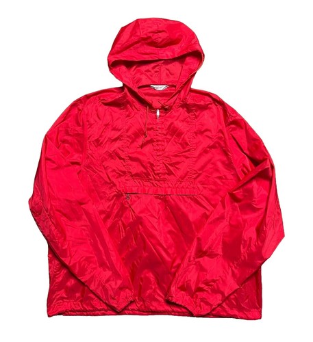 Vintage Red Nylon CoachMan Full Snap Lined Jacket Coat Size Large
