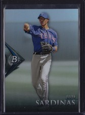 2014 BOWMAN PLATINUM CHROME REFRACTOR PARALLEL LUIS SARDINAS #BPCP91 RANGERS