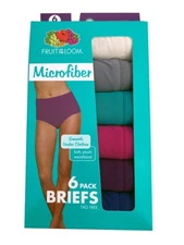 Fruit of the Loom®  Women's Briefs 6-Pack  "Microfiber & Tag Free"  6DMFBRF NEW!