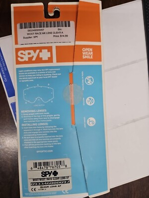 ‎^_^ SPY+ WOOT/WOOT RACE REPLACEMENT LENS-CLEAR | eBay