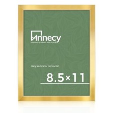 Picture Frame  1 Pack  Picture Frame for Wall or Desktop 8.5x11 Gold