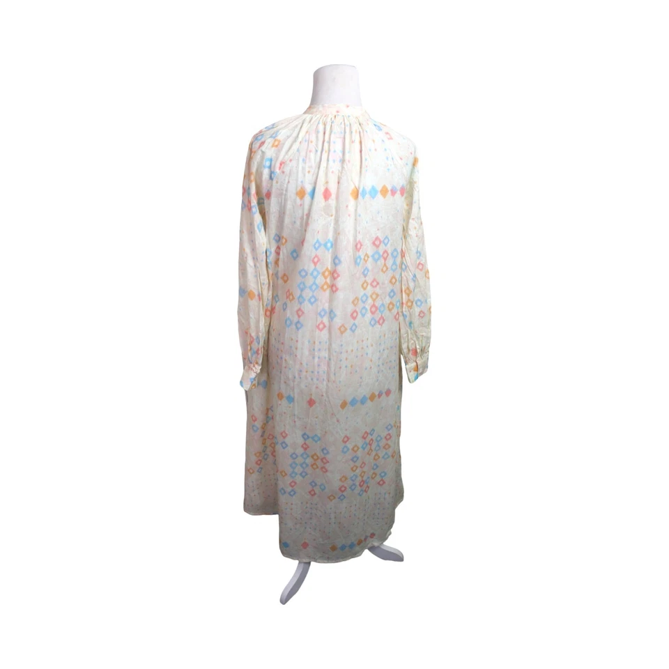 V.De. Vinster Long 1/2 Button Front Shirt Dress Size S Geometric Pattern Pockets - image 3 of 4