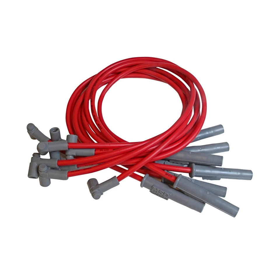 Комплект проводов сверхпроводниковых свечей зажигания MSD красный для 60–91 Dodge, Chrysler, Plymouth - Изображение 2 из 4
