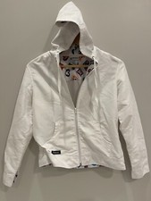 Authentic Disney Worlds White Cotton Mickey Mouse Zipper Hoodie Jacket SZ S