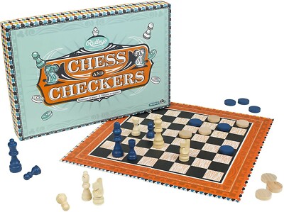 Zeichnungen Dame Schachspiel Holzfiguren Kinder traditionelles Brettspiel Ridley's 