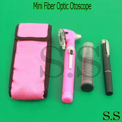 Otoscope De Poche à Fibre Optique Rose - Mini Instrument Médical Pour ORL, Diagnostics, Idéal Pour étudiants Et Professionnels