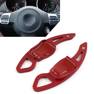 Red Steering Wheel Paddle Shifter Extension Fit Volkswagen Golf 5 Golf 6 Jetta