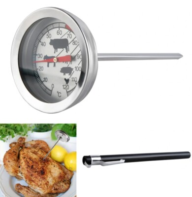 Küchenthermometer für Lebensmittel Sonde Milch Fleisch Fisch Süß Wein Analog