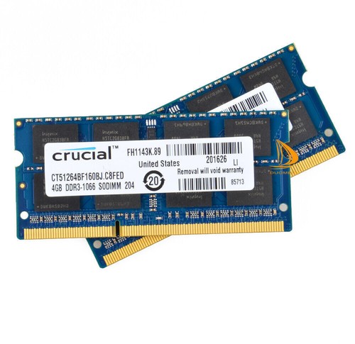4PCS Crucial 4GB 2RX8 PC3-8500S DDR3 1066Mhz SODIMM Laptop Memory RAM 204Pin&__ - Picture 9 of 14