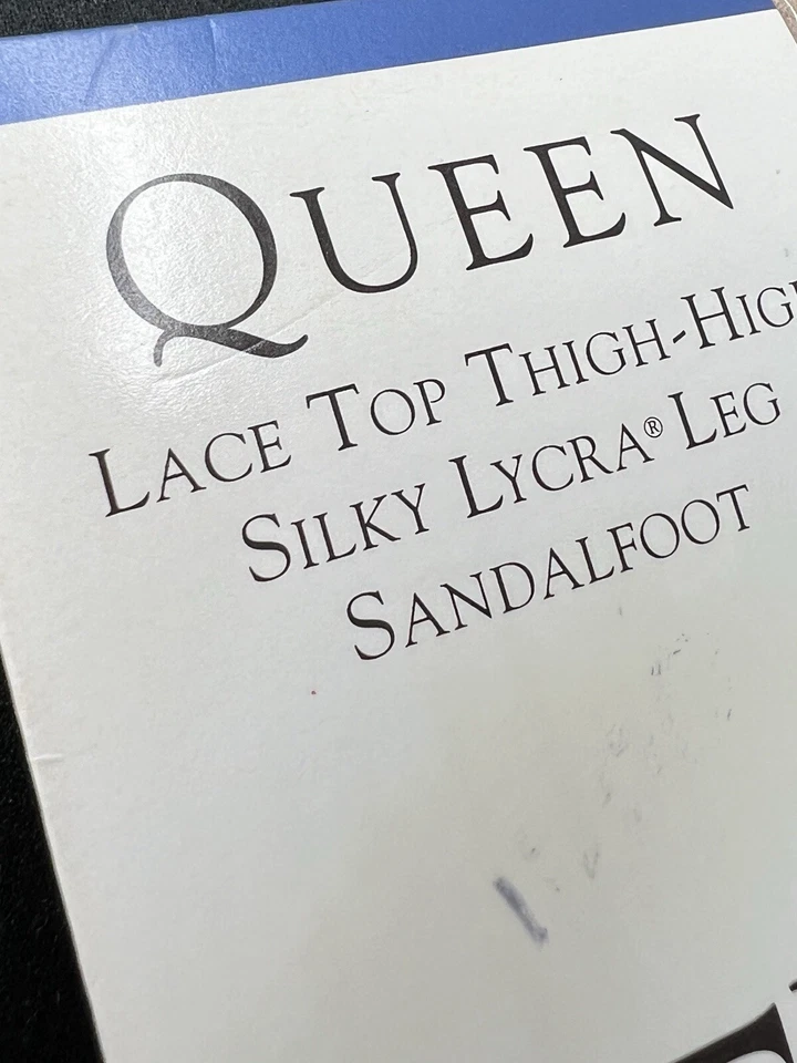 Antiga Berkshire Top de Renda Coxa Alta Perna de Seda EUA Sandália Pé Bege Nude Tamanho Queen 1 - Imagem 4 de 4