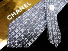 CHANEL LOGO France Genuine Silk 100 Mens Tie Necktie Dress Luxury Multicolor 120
