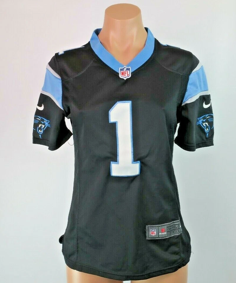Camiseta deportiva de fútbol para mujer Nike Cam Newton Carolina Panthers NFL cosida AUTÉNTICA talla S Foto 3 de 4