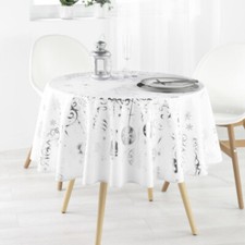 Nappe Ronde de NOEL Blanche Référence 2012 Anti tache Infroissable 1m60 - MCTISS