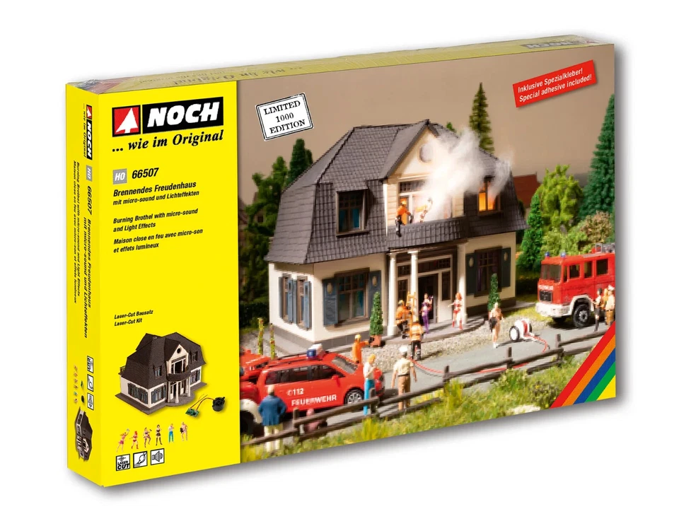 HO Scale Buildings - 66507 - Burning Brothel with micro-sound and Light - Kit - Image 2 of 4