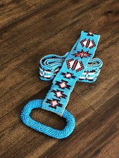 Vintage Southwest Blue-Turquoise Seed Bead BELT Native American Design: S: Small