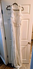Women's GALINA Ivory Lace Wedding Dress Size 10