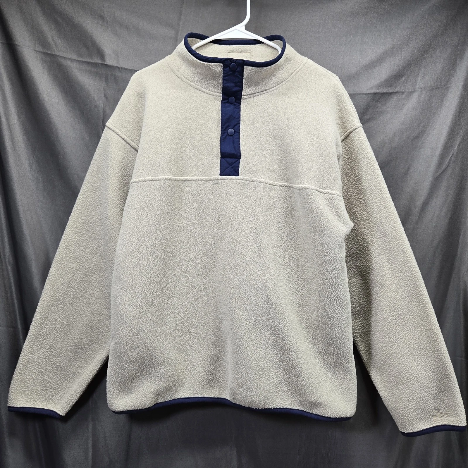 Sierra Sport Made In USA Snap Button 1/4 Synchilla Beige Fleece Sweater Medium