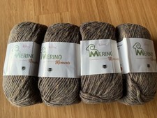 Merino Moments Chunky Merino Wool Yarn, 4 Skeins, Gray brown, 456Yds/400G