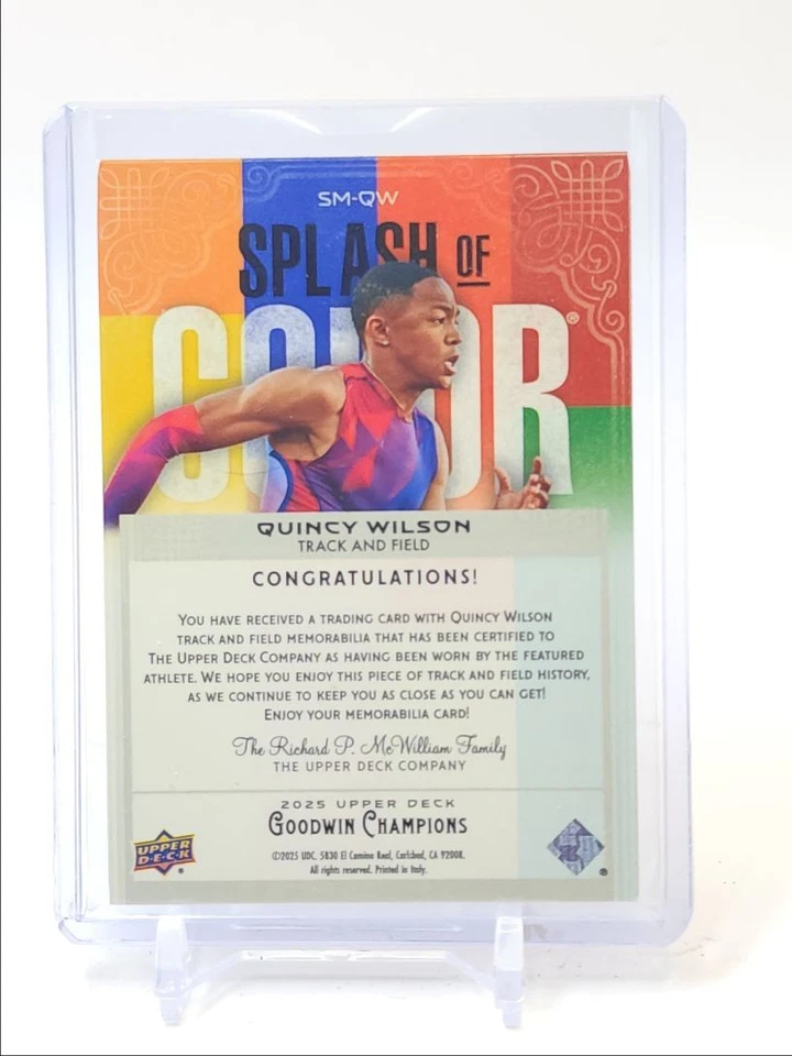 QUINCY WILSON 2025 UPPER DECK SPLASH OF COLOR PATCH Q4324 - Image 2 of 2