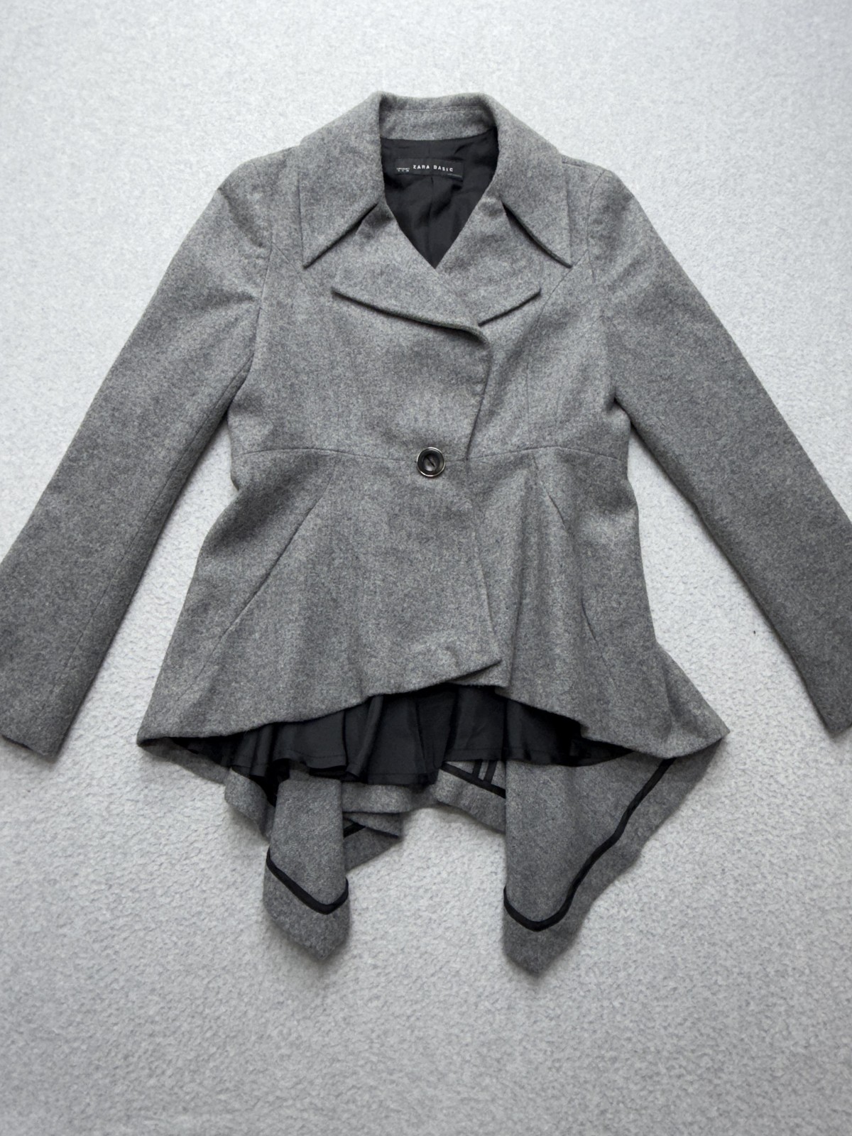 Zara Basic Jacket Womens Small Gray Wool Blend As… - image 7