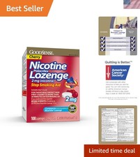 Nicotine Lozenge 2 mg 108 Count Cherry Flavor GoodSense Polacrilex Stop Smoking