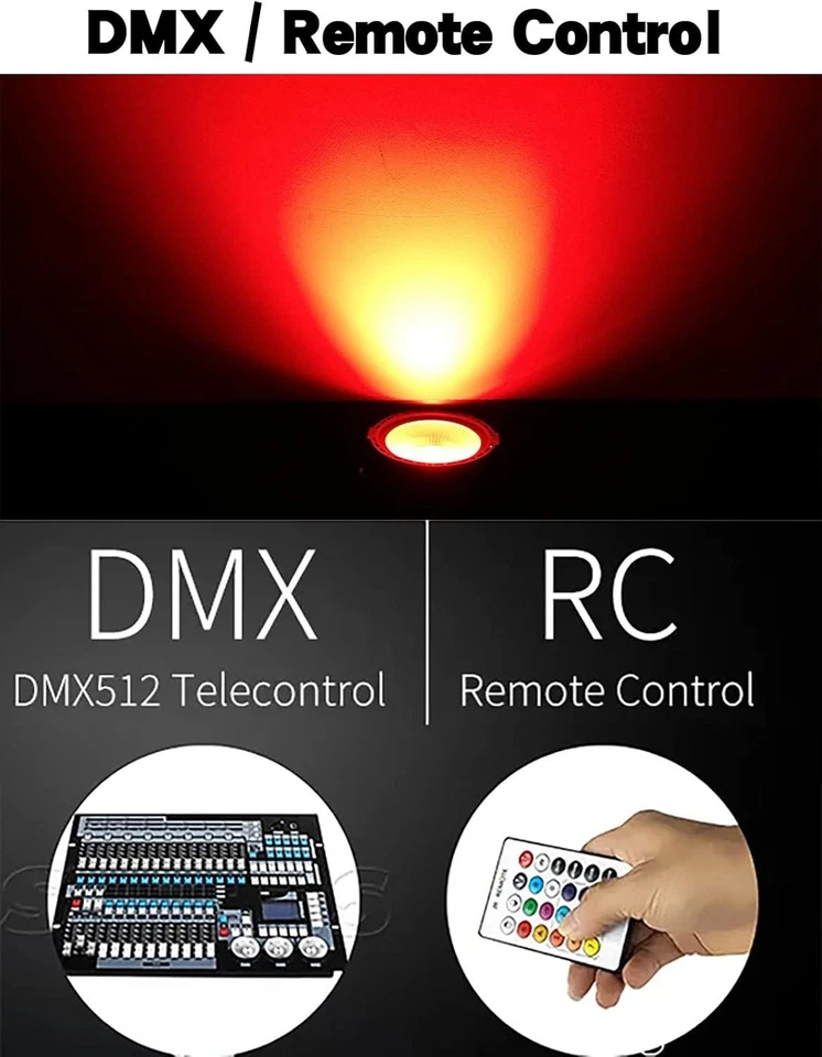 2 PACK-SHEHDS LED Par StageLight 30W COB Wash Lights RGB 3in1 Remote&DMX Control - Image 3 of 4