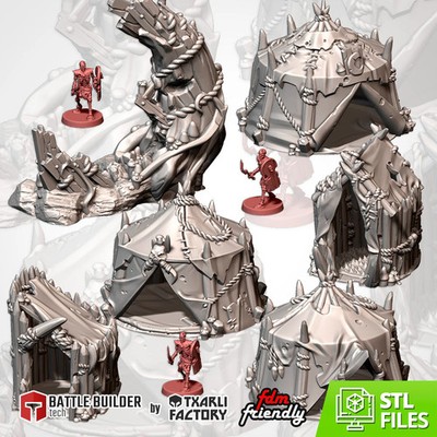 Goblin Camp - 32mm PLA 3D Printed Terrain & Scenery