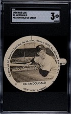 1954 Dixie Lids Gil Mcdougald Meadow Gold Ice Cream SGC 3