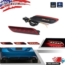 Red LED Bumper Reflector Tail Brake Signal Lamp Foglights For 2018+ Toyota Camry
