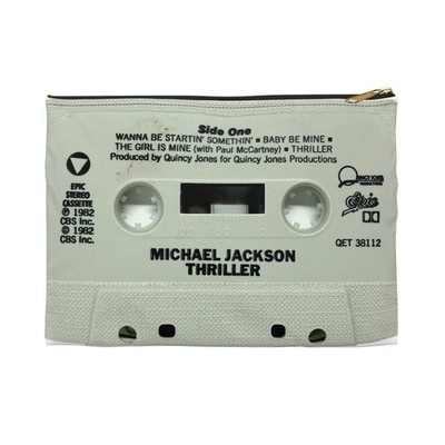Michael Jackson Thriller Cassette Tape Zipper Pouch Pencil Accessory Bag