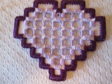 Hardanger Heart Norwegian Embroidery Lavender-Purple