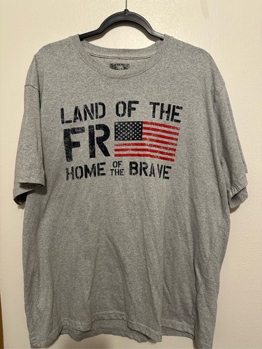 We The Peeps Land Of The Free Home Of The Brave Patriotic T-Shirt Gray XL
