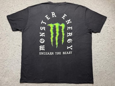 Monster Energy Shirt Mens 3XL Black Unleash The Beast Graphic Tee Made USA