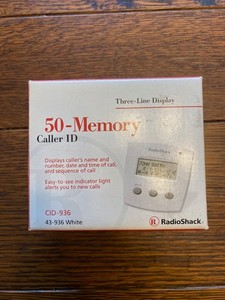 Radio Shack 50-Memory Caller ID 43-936 White NIB 3 Line Display