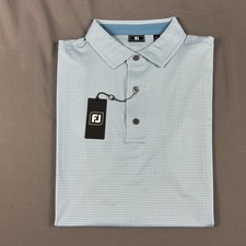 FootJoy Golf Shirt Polo 3D Print Large Air Blue White Polyester Spandex MSRP 88