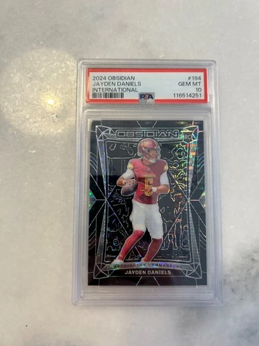 2024 PANINI OBSIDIAN INTERNATIONAL #194 JAYDEN DANIELS ROOKIE RC PSA 10