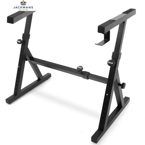 Pyle Heavy Duty Folding Keyboard Stand - Sturdy Reinforced Z Design w/ Black
