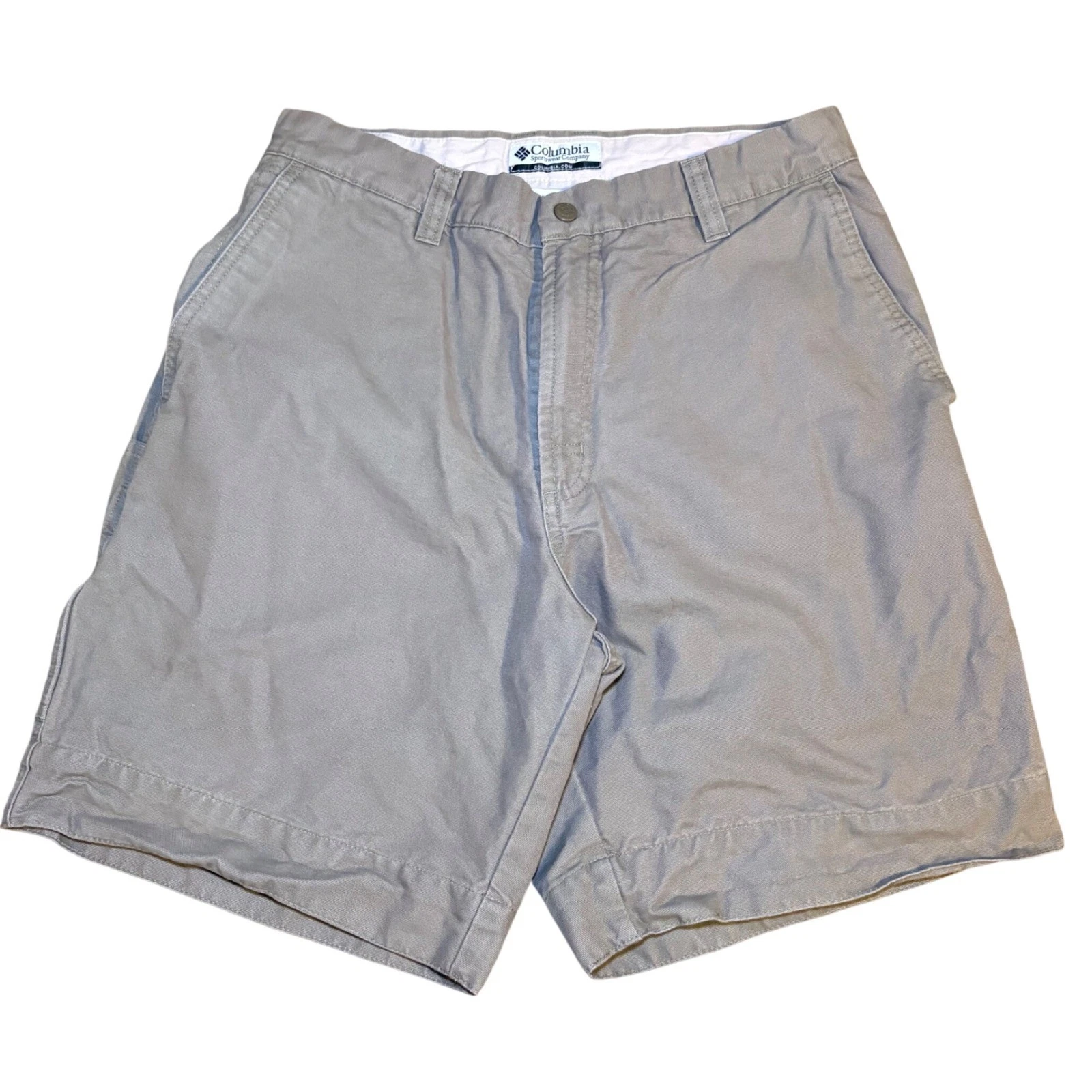 Columbia Mens Gray Cotton Canvas Utility Hiking Shorts Size 32 AM4194