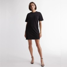 Quince 100% Organic Cotton Relaxed T-shirt Dress in Black Size S