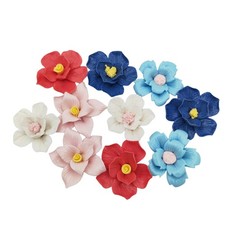 10 PCS 3D Flower Ceramic Tiles,1.6" Handmade Procelain Ceramic Flowers for Ar...