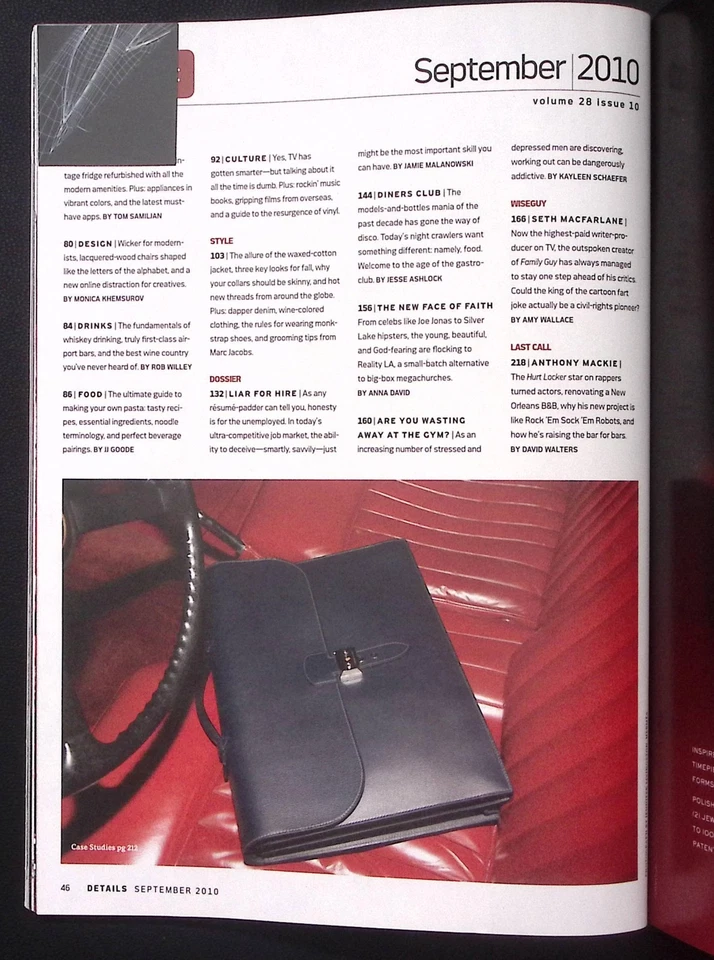 DETAILS MAGAZINE SEPTEMBER 2010 ZAC EFRON GOLDEN BOY FALL FASHION ISSUE  B2133 - Image 4 of 4