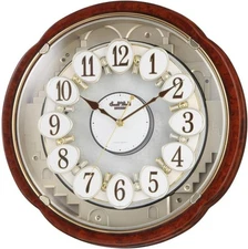 RHYTHM Woodgrain Blossom Musical Clock (4MH828WD23)