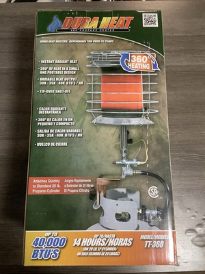 #ad Dura Heat TT 360 42000 BTU 360 Degree Infrared Tank Top Propane Heater NOS $98.95